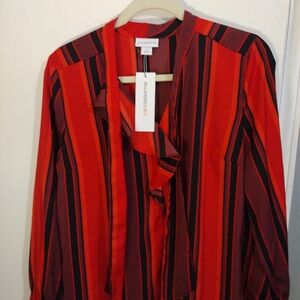 Women's Blouse, SZ Small, Long Sleeves, Long Fabric at neck ties.